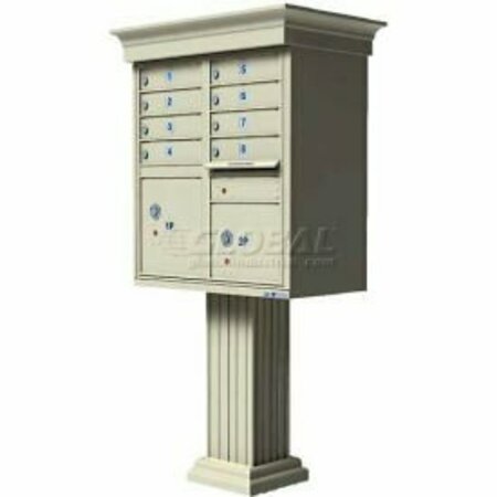 FLORENCE MFG CO Vital Cluster Box Unit w/Vogue Classic Accessories, 8 Unit & 2 Parcel Lockers, Sandstone 1570-8VSD